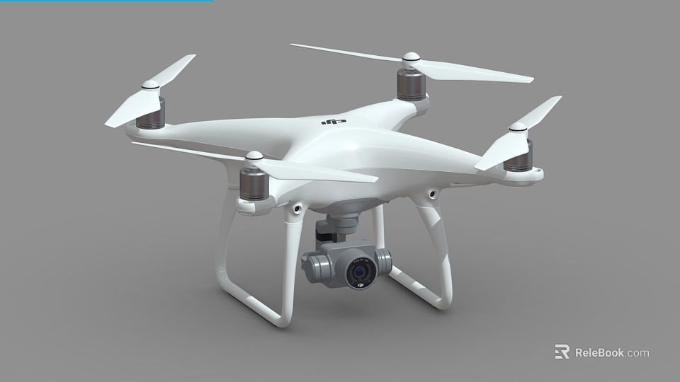 Intelligent White Quadcopter Drone Equipped With Camera And Four Propellers Modern Design 3d model 