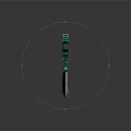 Fantasy Swords With Intricate Gear Design Green Glowing Elements And Brown Handles