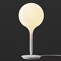 Modern Minimalist Table Lamp Featuring Spherical Lampshade White Pole And Warm Glow 3d model