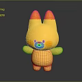 Cute Yellow 3D Game And Movie Character With Orange Ears And Blush