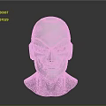 Silver Metallic Robot Head With Detailed Facial Features Against Gray Background