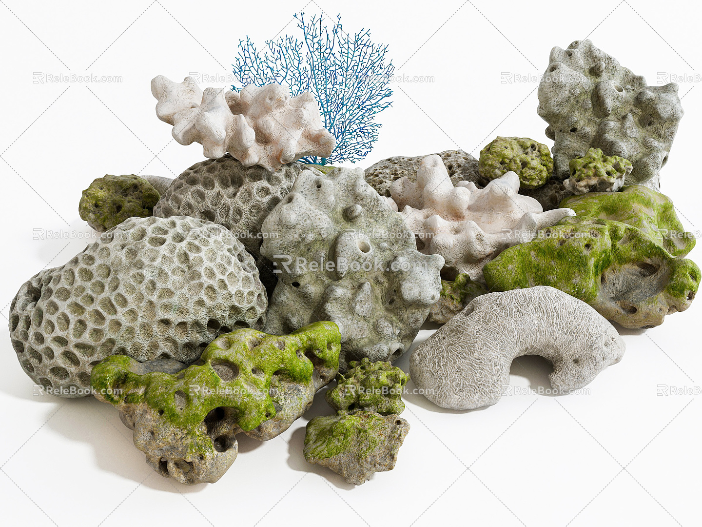 Modern stone fish tank landscaping rockery reef coral stone ornaments creative fish tank landscaping ornaments rockery stone coral stone 3d model