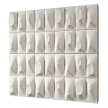 White Square Shaped Wall Decor With Circular Raised Patterns Neatly Arranged