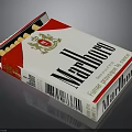 Open Marlboro Cigarette Pack With Cigarettes Inside And Brand Logo