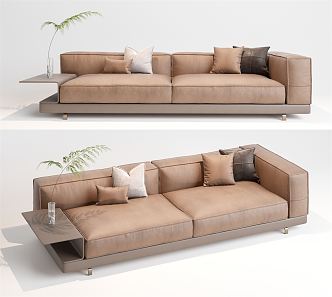 Modern double sofa multiplayer sofa 3d model