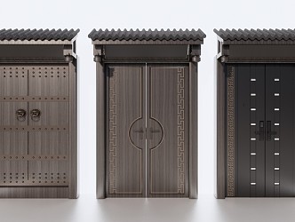 New Chinese style door combination 3d model