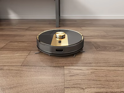 Smart Robot Vacuum Cleaner For Daily Household Cleaning On Wooden Floor 3d model