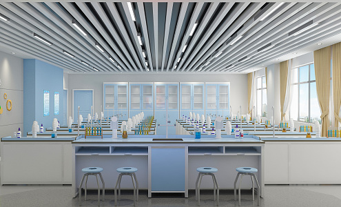 Modern Laboratory Biochemistry Experiment Test Classroom Teaching Equipment Biological Equipment Biochemistry Training Room 3d model