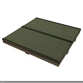 Green Woven Furniture Mat With Black Straps And Brown Base Design