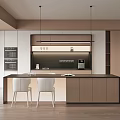 Modern Restaurant Kitchen With Light Wood Cabinets And Black Countertop