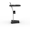 Black Mobile Storage Cart With Metal Frame And Rolling Wheels