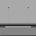 Modern Minimalist Long Rectangular Pendant Light With Black Frame And White Illumination Ceiling Mounted 3d model