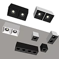 Modern Downlights and Spotlights With Black White Design And Multiple Light Heads 3d model