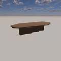 Modern Brass Coffee Table with Wave Shaped Base and Sleek Surface Design 3d model