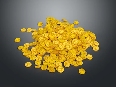 Pile Of Shiny Golden Coins As Daily Living Supplies For Home Decoration Use 3d model