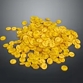 Pile Of Shiny Golden Coins As Daily Living Supplies For Home Decoration Use