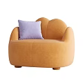 Colorful Single Sofa with Soft Cushions in Pink Purple Orange Green Tones