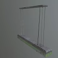 Hanging Rectangular Chandelier With Green Stained Glass And Elegant Colorful Floral Patterns