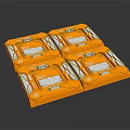 Orange Industrial Equipment Trays With Square Compartments And White Components
