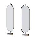 Modern Floor Standing Mirrors With Gold Frame And Marble Base Design 3d model