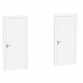 Modern White Hinged Doors Featuring Geometric Line Patterns And Sleek Design 3d model