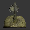 Vintage Brass Kettle as Household Electrical Appliance with Metal Handle and Open Lid Design