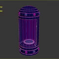 Cartoon Style Blue Lantern Featuring Purple Transparent Section And Pink Blue Dots Decorations