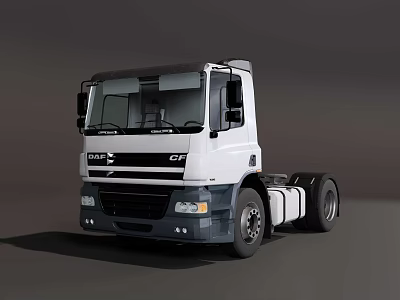 DAF CF Commercial Truck White Cab Modern Exterior Design Features 3d model