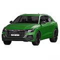 Green Audi SUV Exterior Design with Black Wheels Front Rear Views