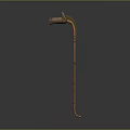 Vintage Copper Cane With Hand Shaped Top Decoration And Classic Ornamental Design
