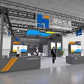 Modern Exhibition Booth Design For Hunan Information With Screens And Reception Desk