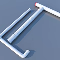 White Household Pipes With Various Shapes And Red Accent For Home Use
