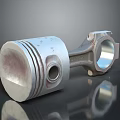 Detailed Metal Engine Piston With Connecting Rod And Machined Surface Reflection 3d model