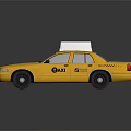 Yellow Taxi Cab Featuring White Roof Sign TAXI Lettering And Number 601