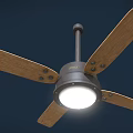 Modern Ceiling Air Conditioner Fan With Wooden Blades And Built In Light