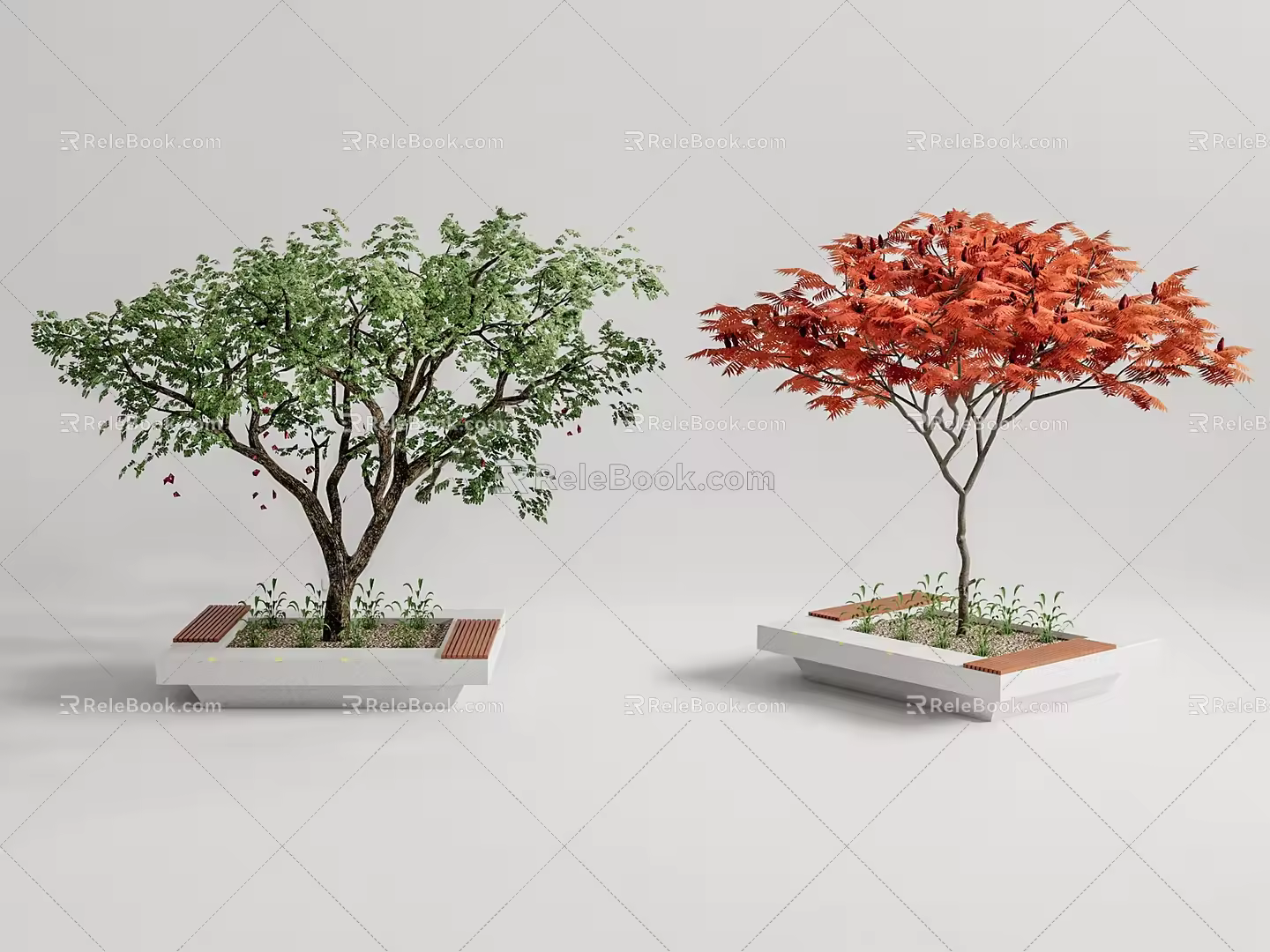 Modern Tree Pond Tree Pond Landscape Tree 3d model