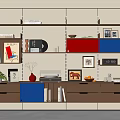 Modern Middle Ancient Bookshelf Track Bookshelf Storage Rack Laminated Bookshelf Bauhaus Book Ornaments 3d model