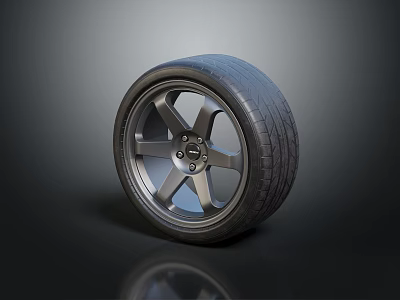 High Quality Car Tire with Alloy Wheel Rim as Essential Automotive Parts 3d model