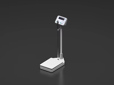 Standing White Digital Height And Weight Scale For Sports Fitness Measurement 3d model