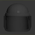 Military Weapon Helmet with Silver Surface Transparent Face Shield and Protective Design Features