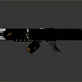 Futuristic Sci Fi Weapon With Black And Orange Modern Design And Barrel Grip