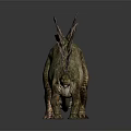 Stegosaurus Dinosaur With Green Body And Red Back Plates In 3D Model