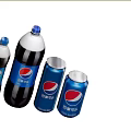 Pepsi Carbonated Beverage Collection with Various Bottles and Cans in Different Sizes 3d model