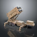 Sand Colored Tank Equipped With Multiple Missile Launchers Six Wheels And Control Cabin