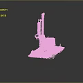 Industrial Yellow Drilling Machine With Tall Drill Tower And Gravel Covered Base