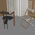Modern Dining Chairs With Black And White Leather Seats And Wooden Frames