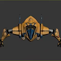 Futuristic Sci Fi Game And Movie Character With Orange Blue Yellow Armored Design