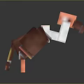 Pixel Art Vulture Like Creature Character With Brown White Orange Plumage And Black Eyes
