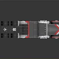 Gray Red And White Heavy Duty Truck 3D Model With Cab And Exhaust Pipes