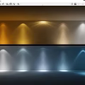 Stylish Downlights and Spotlights with Colorful Warm and Cool Light Projection on Walls